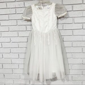 Storybook Heirlooms Girls White Cascading Dress